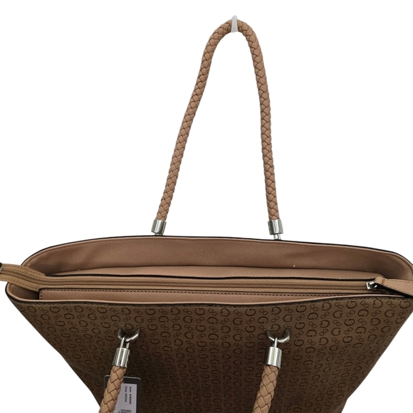 New Guess Tan Mocha Forrest City Satchel Bag Handbag Purse - Picture 3 of 6